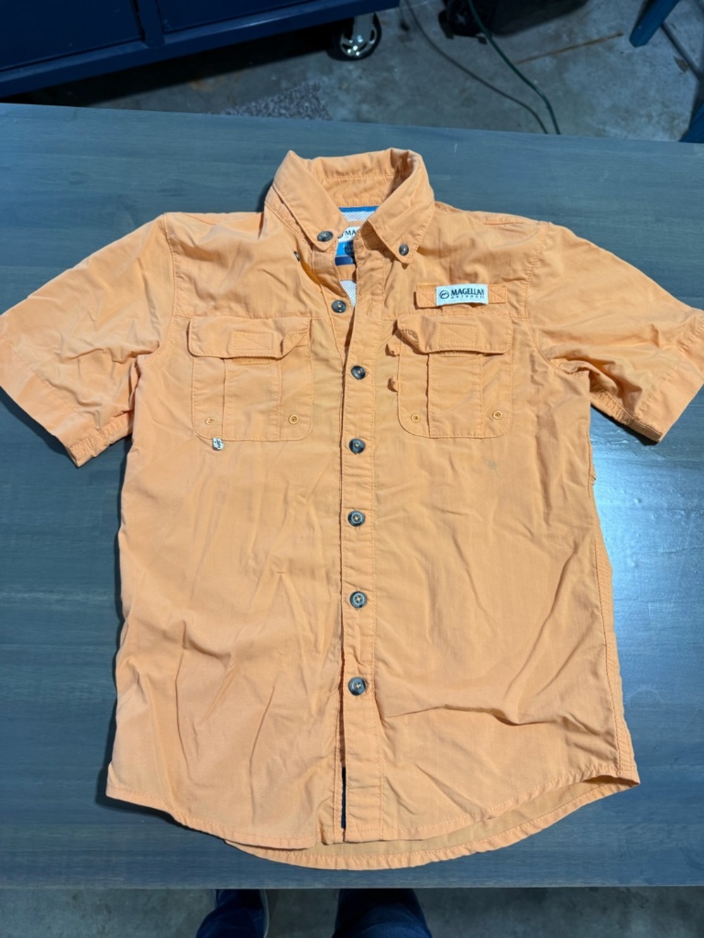 Magellan Outdoors kids Short-Sleeve Button-Down Shirt - Orange
